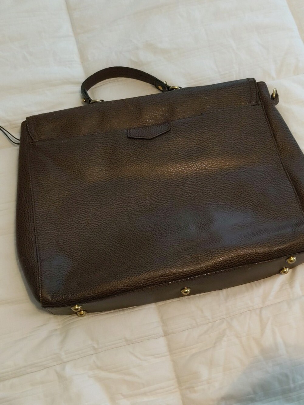Brahmin Andrea Pebbled Leather Work Bag | Brown Leather Laptop Bag | - Picture 5 of 9